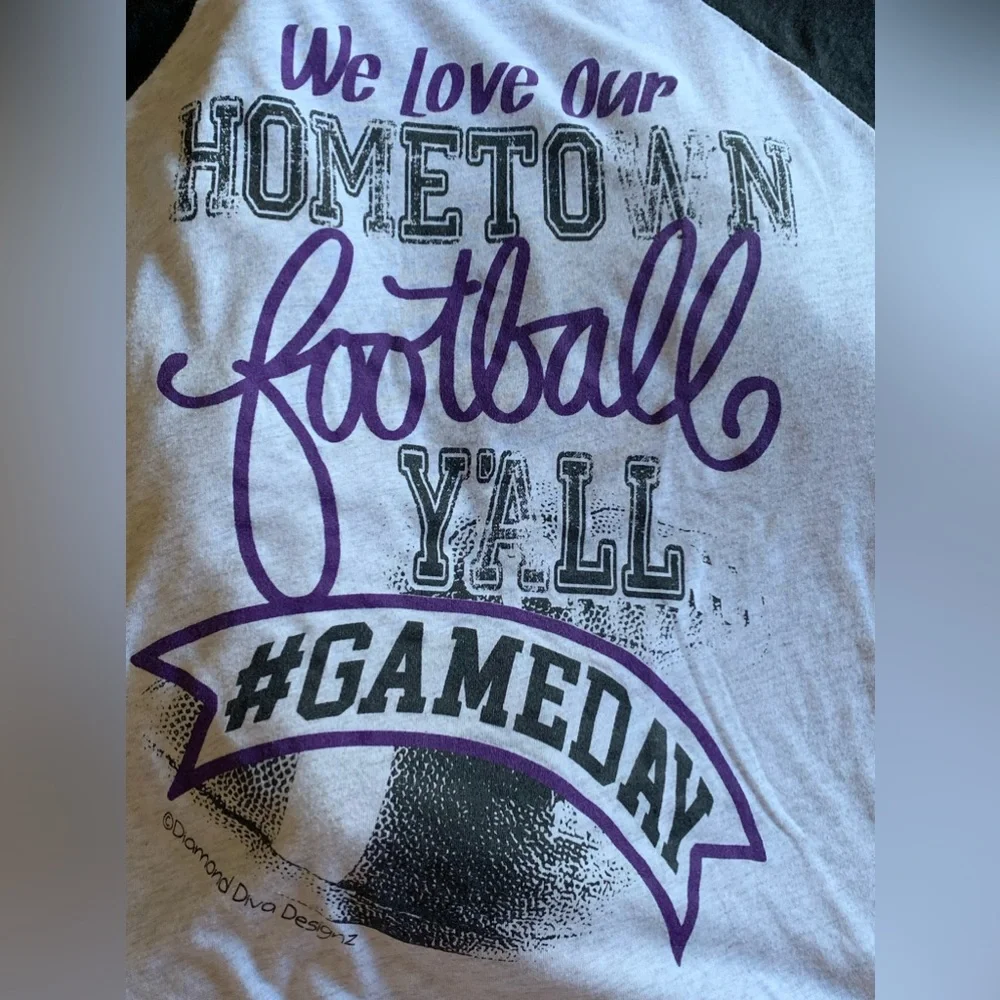 We Love Our Hometown Football Y’ALL #GAMEDAY Diamond Diva Design Tee Shirt Small - Picture 2 of 7